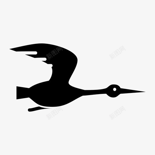 鹳动物鸟图标svg_新图网 https://ixintu.com 动物 浅蓝色送子鸟 白鹭 苍鹭 鸟 鹳