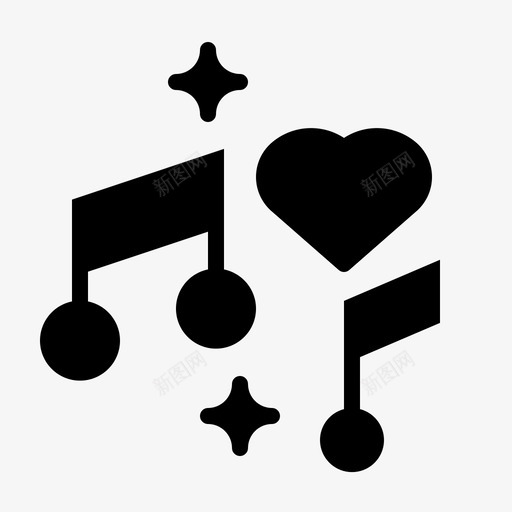浪漫音乐音乐剧音符图标svg_新图网 https://ixintu.com 歌曲 浪漫音乐 爱情纯正 音乐剧 音符