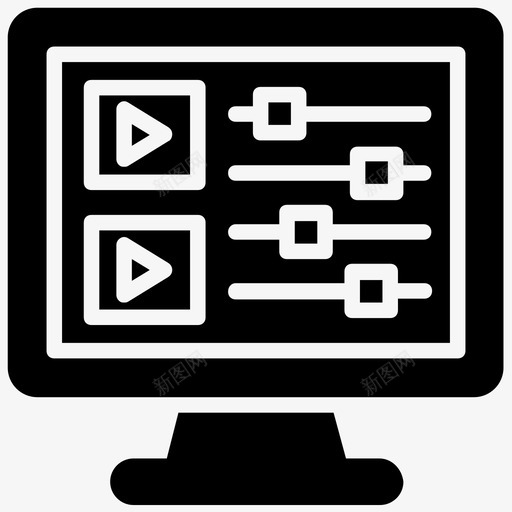 均衡器电脑音乐水平图标svg_新图网 https://ixintu.com 均衡器 声波 声音频率 电脑 视频制作字形图标 音乐水平 音量调节