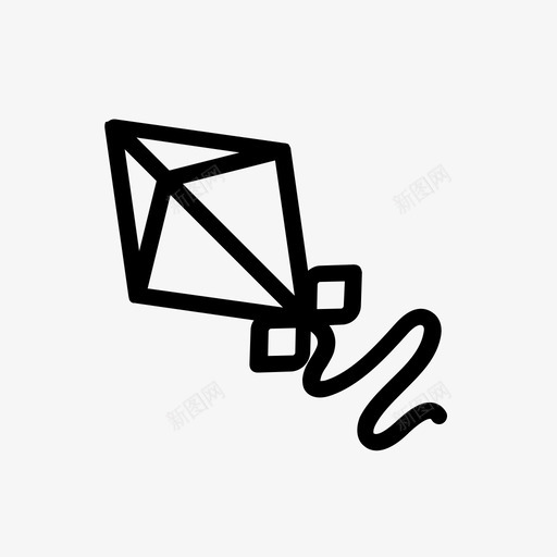 风筝空中风筝飞行图标svg_新图网 https://ixintu.com 空中 自然冒险 荒野 风 风筝 风筝飞行