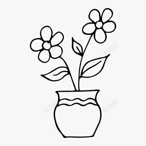 花盆室内植物自然图标svg_新图网 https://ixintu.com 室内植物 植物 自然 花盆