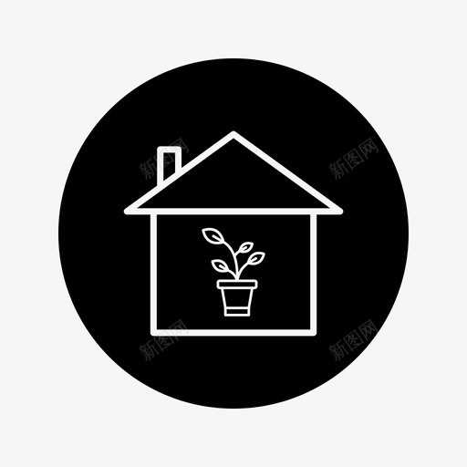 植物房圆形苗圃图标svg_新图网 https://ixintu.com 园艺 圆形 植物房 苗圃