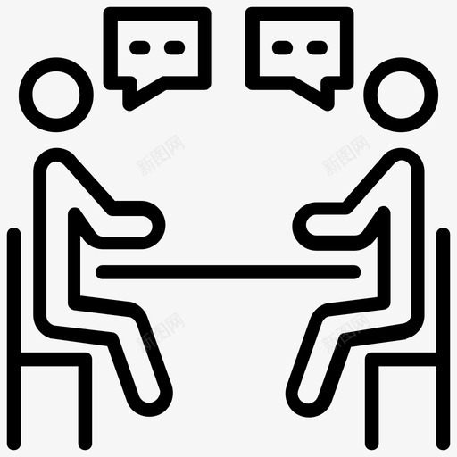 会议商务会议沟通图标svg_新图网 https://ixintu.com 人力资源线图标 会议 商务会议 对话 桌上谈话 沟通