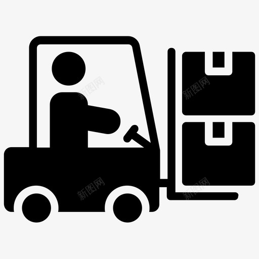 叉车本迪卡车装载卡车图标svg_新图网 https://ixintu.com 仓库管理 叉车 本迪卡车 物料搬运 物流配送图示 装载卡车