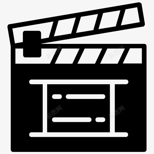 隔板电影摄影电影制作图标svg_新图网 https://ixintu.com 放映卷 电影 电影制作 电影摄影 视频制作字形图标 隔板
