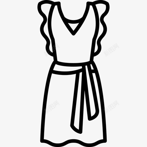 蝴蝶袖连衣裙时尚漂亮的衣服图标svg_新图网 https://ixintu.com 时尚 漂亮的衣服 蝴蝶袖连衣裙
