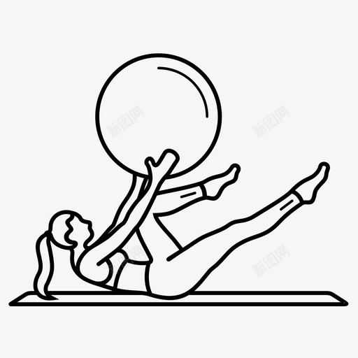 普拉提工作室球锻炼图标svg_新图网 https://ixintu.com 力量 普拉提工作室 球 锻炼