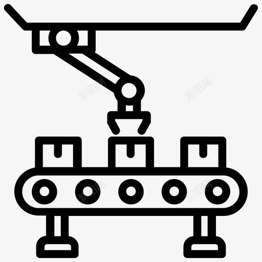 机器人输送机液压臂工业机械臂图标svg_新图网 https://ixintu.com 人工智能线图标 工业机器人 工业机械臂 机器人技术 机器人输送机 液压臂