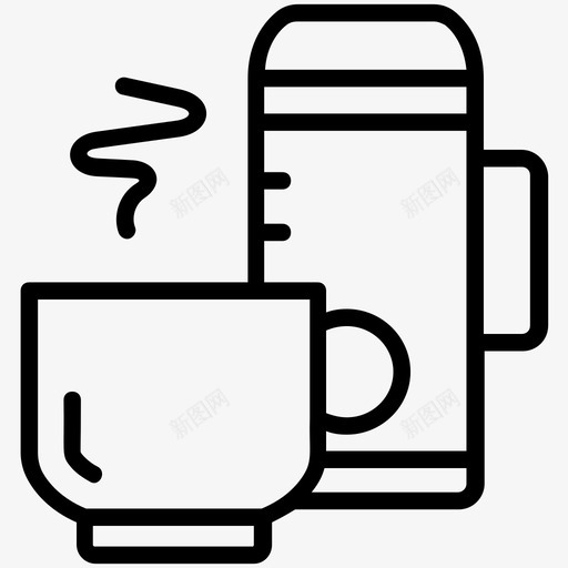 茶早餐咖啡图标svg_新图网 https://ixintu.com 咖啡 早餐 滤器 茶 茶壶 餐厅线图标