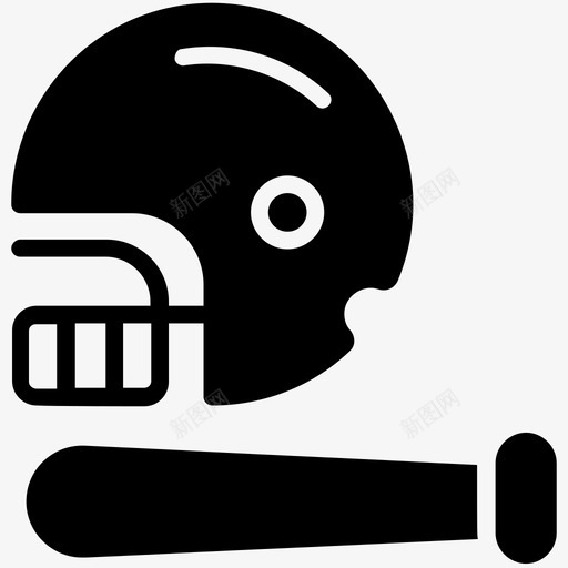 棒球套件棒球棒棒球头盔图标svg_新图网 https://ixintu.com 奥林匹克标志图标 棒球头盔 棒球套件 棒球棒 运动标志