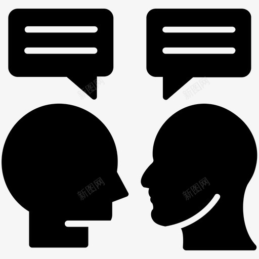 对话交流讨论图标svg_新图网 https://ixintu.com 交流 人们交谈 对话 网络和通信字形图标 讨论 语音泡泡
