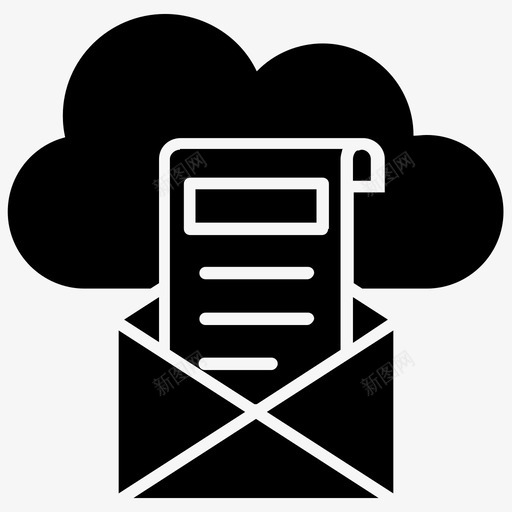 云邮件云计算服务云报告图标svg_新图网 https://ixintu.com 云报告 云计算服务 云邮件 在线数据存储 数据科学字形图标