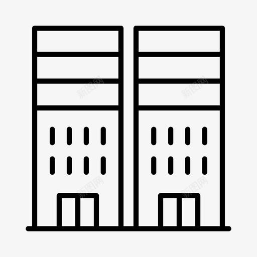 建筑物城市城镇图标svg_新图网 https://ixintu.com 城市 城镇 工作 建筑物