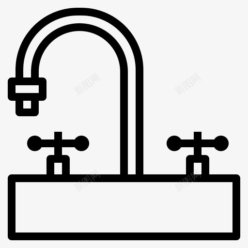 水龙头水水滴图标svg_新图网 https://ixintu.com 水 水滴 水龙头 浴室