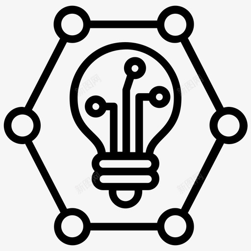 创意创意解决方案创意灵感图标svg_新图网 https://ixintu.com 人工智能线条图标 创意 创意灵感 创意解决方案