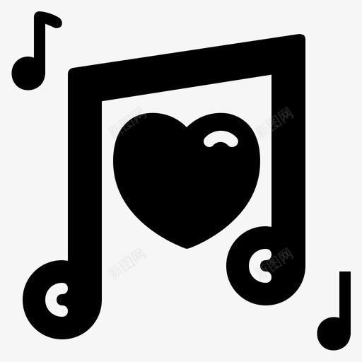 情歌心形音乐图标svg_新图网 https://ixintu.com 婚礼踏实 心形 情歌 音乐