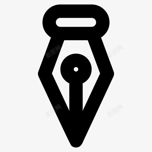 笔尖蘸笔钢笔图标svg_新图网 https://ixintu.com 书写 墨水笔 用户界面粗体图标 笔尖 蘸笔 钢笔
