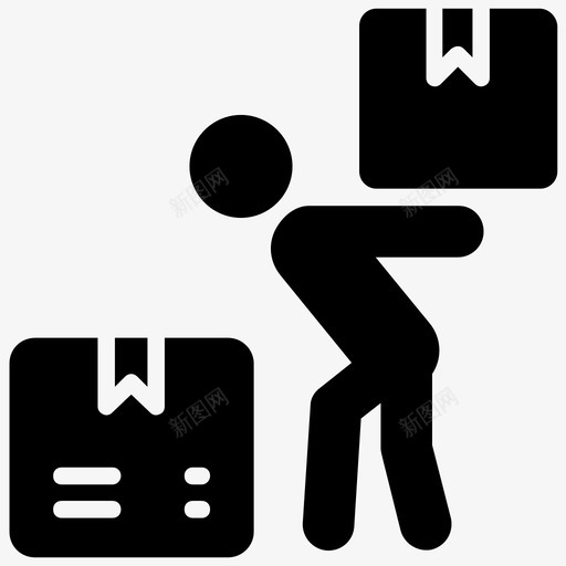 搬运工搬运员承运人图标svg_新图网 https://ixintu.com 仓库管理员 承运人 搬运员 搬运工 物流配送标志符号 输送机