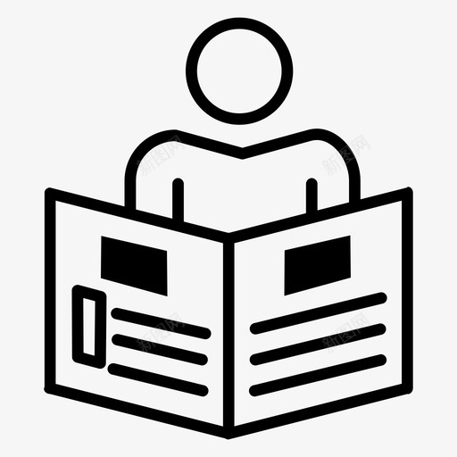 阅读新闻报纸图标svg_新图网 https://ixintu.com 报纸 放松 新闻 阅读