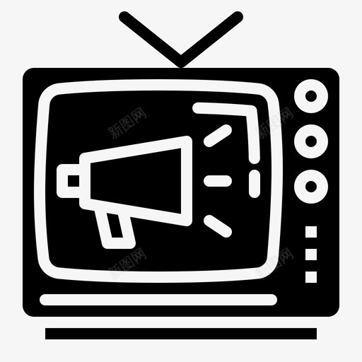 电视广告营销图标svg_新图网 https://ixintu.com 广告 电视 营销 营销扎实