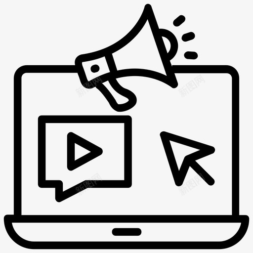 视频营销著名视频流行视频图标svg_新图网 https://ixintu.com 流行视频 病毒视频 著名视频 视频广告 视频生产线图标 视频营销
