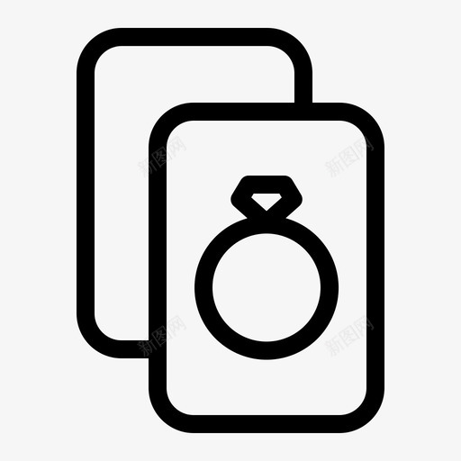 请柬贺卡戒指图标svg_新图网 https://ixintu.com 婚礼 戒指 请柬 贺卡