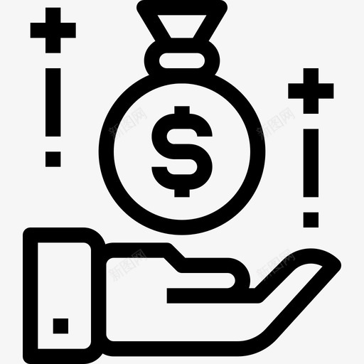 投资银行商业图标svg_新图网 https://ixintu.com 商业 在线营销 手 投资 金融 银行