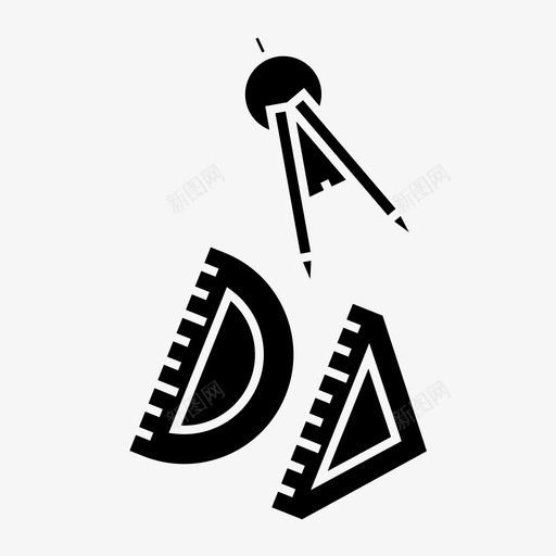 指南针分划器绘图罗盘图标svg_新图网 https://ixintu.com 几何学 分划器 学校 指南针 绘图罗盘 量角器