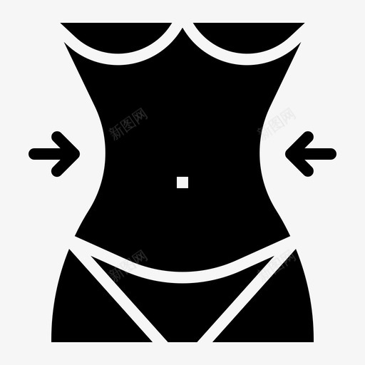 苗条身材部位图标svg_新图网 https://ixintu.com 健康固体 减肥 瘦身 腰围 苗条 身材 部位