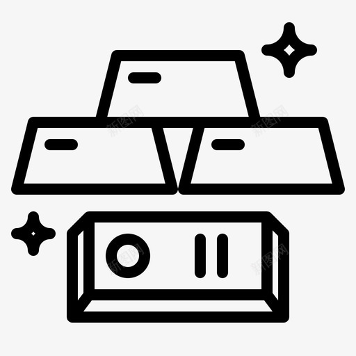 黄金银行商业图标svg_新图网 https://ixintu.com 商业 赌场 金条 银行 锭 黄金