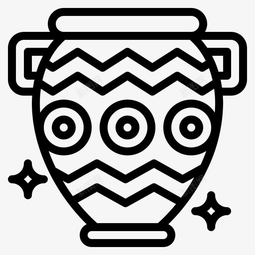 陶器双耳瓶古代图标svg_新图网 https://ixintu.com 双耳瓶 古代 美术 造型 陶器