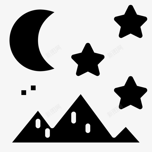 明亮月亮天空图标svg_新图网 https://ixintu.com 天气晴朗 天空 明亮 星星 月亮