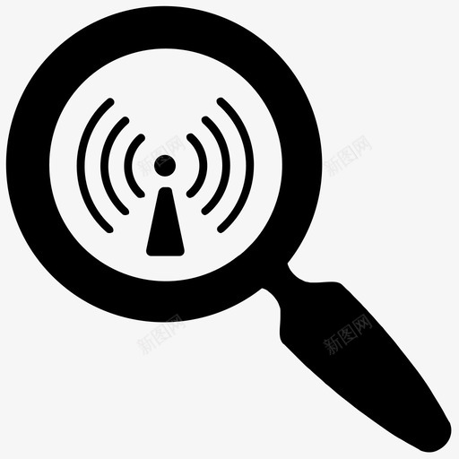 搜索网络放大镜信号图标svg_新图网 https://ixintu.com wifi 信号 塔 搜索引擎优化互联网营销集2 搜索网络 放大镜