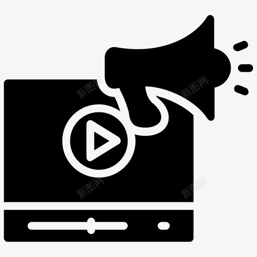 促销视频后期制作视频营销图标svg_新图网 https://ixintu.com 促销视频 后期制作 视频制作 视频制作字形图标 视频营销