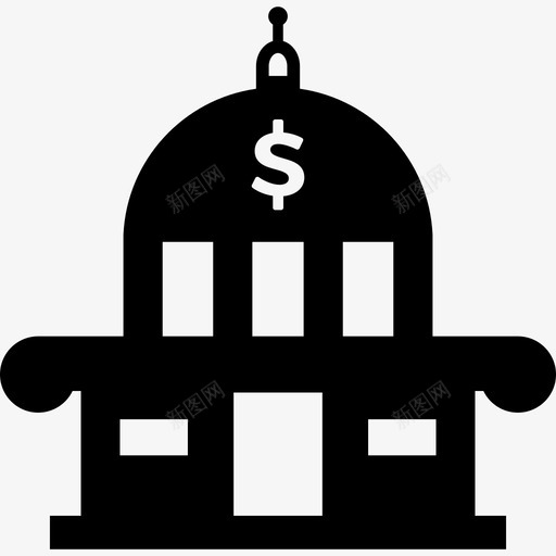 储备银行商业我镇上的公共建筑图标svg_新图网 https://ixintu.com 储备银行 商业 我镇上的公共建筑