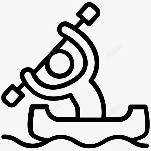 独木舟划船奥运会图标svg_新图网 https://ixintu.com 划船 奥林匹克线图标 奥林匹克运动 奥运会 水上运动 独木舟