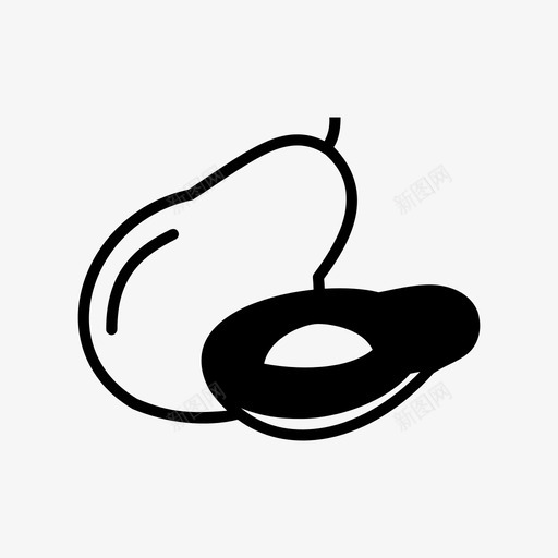 鳄梨食品新鲜图标svg_新图网 https://ixintu.com 健康 新鲜 水果 营养 食品 鳄梨