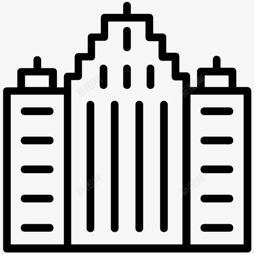 摩天大楼城市建筑高层建筑图标svg_新图网 https://ixintu.com 城市建筑 天际线 房地产线图标 摩天大楼 现代建筑 高层建筑