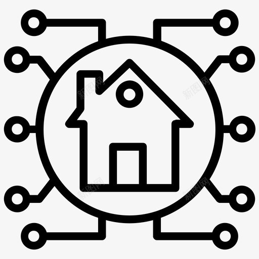 智能住宅楼宇自动化多功能图标svg_新图网 https://ixintu.com 人工智能线图标 多功能 家庭技术 家庭自动化 智能住宅 楼宇自动化