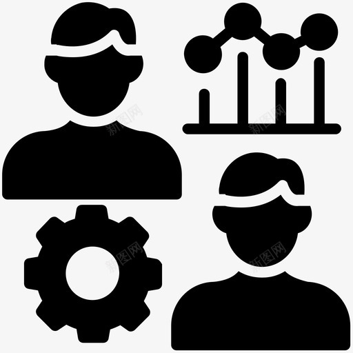 员工社交图企业管理字形图标svg_新图网 https://ixintu.com 企业管理字形图标 员工社交图