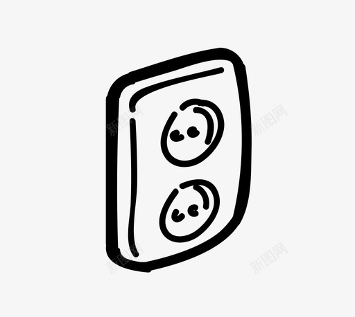 壁式插座电力能源图标svg_新图网 https://ixintu.com 壁式插座 家用手绘 插座 电力 电源 能源 输入