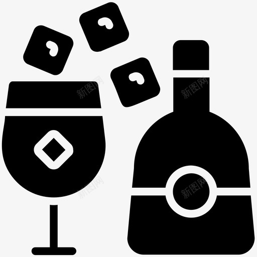 冰镇饮料苏打饮料葡萄酒图标svg_新图网 https://ixintu.com 冰镇饮料 苏打饮料 葡萄酒 酒杯 餐厅雕文图标