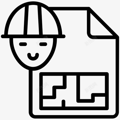 建筑工程蓝图施工计划图标svg_新图网 https://ixintu.com 原型 建筑工程 房地产线图标 施工计划 绘图 蓝图