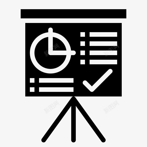 黑板演示白板图标svg_新图网 https://ixintu.com officesolid 手写 演示 白板 黑板