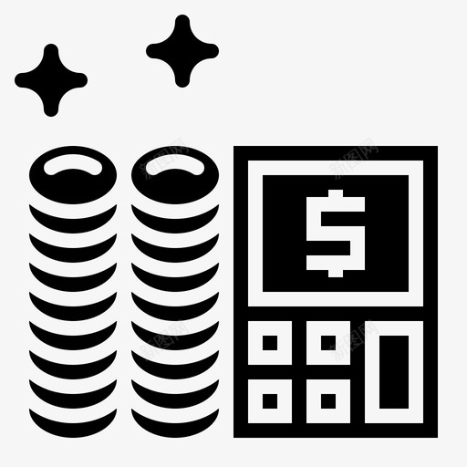 预算自动取款机银行图标svg_新图网 https://ixintu.com 启动实体集 自动取款机 货币 银行 预算