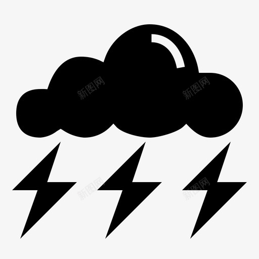 打雷下雨暴风雨图标svg_新图网 https://ixintu.com 下雨 天气晴朗 打雷 暴风雨