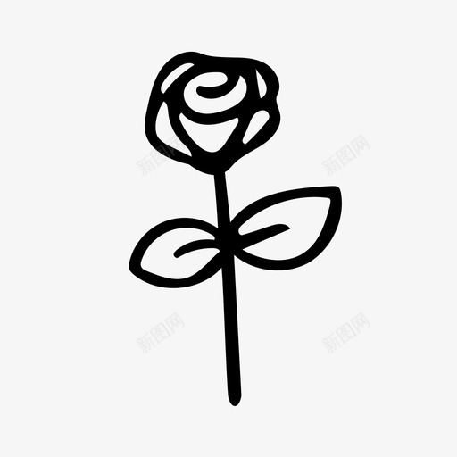 玫瑰花生长图标svg_新图网 https://ixintu.com 春天 玫瑰 生长 自然 花