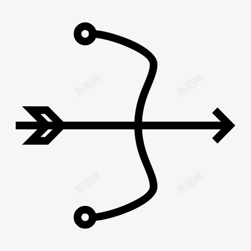 射箭箭弓图标svg_新图网 https://ixintu.com 射箭 射箭项目v2 弓 箭 运动