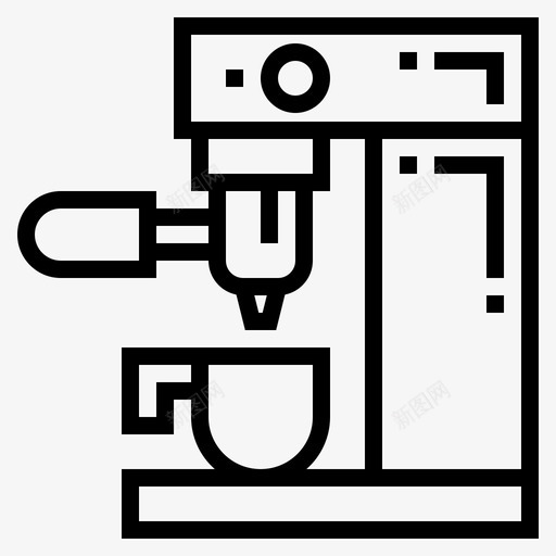 咖啡机咖啡店轮廓图标svg_新图网 https://ixintu.com 咖啡店轮廓 咖啡机