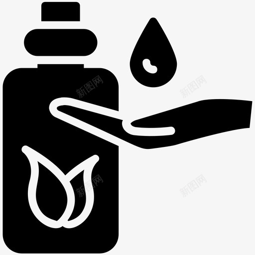 芳香油身体按摩草药油图标svg_新图网 https://ixintu.com 天然产品 按摩油 美容院符号 芳香油 草药油 身体按摩
